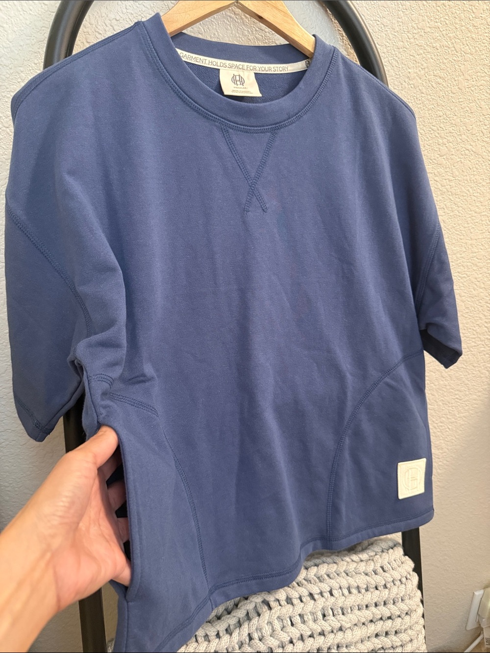 House of Harlow boxy crewneck short sleeve sweatshirt